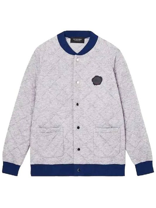 Rubber Patch Quilted Bomber Jacket Gray - VIKTOR&ROLF - BALAAN.