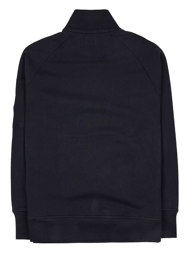 Diagonal Raised Fleece Quarter Zip-Up Sweatshirt Black - CP COMPANY - BALAAN 3