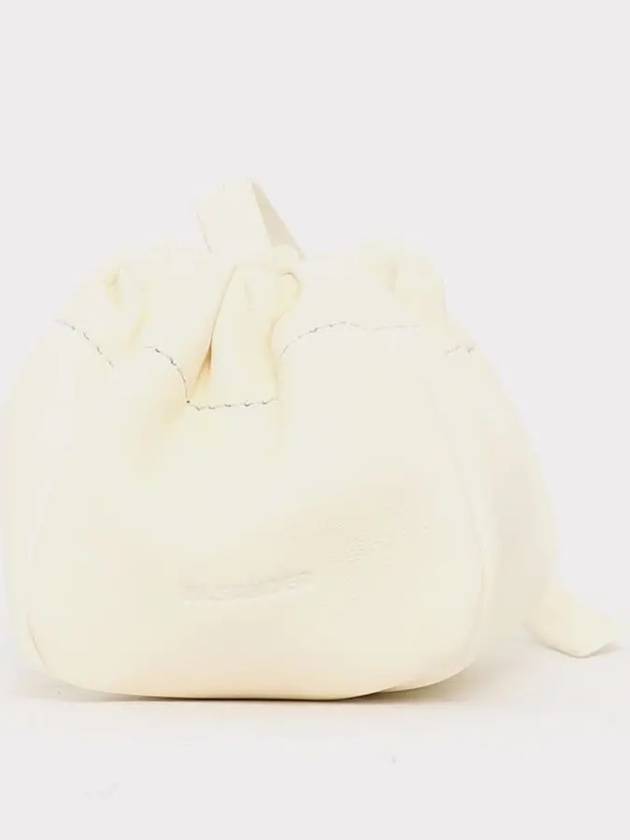 Women's Mini Ripple Pouch Bucket Bag White - JIL SANDER - BALAAN.