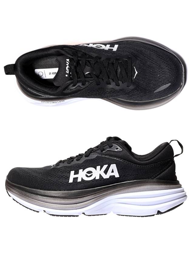 Bondi 8 Wide Low Top Sneakers Black - HOKA ONE ONE - BALAAN 3