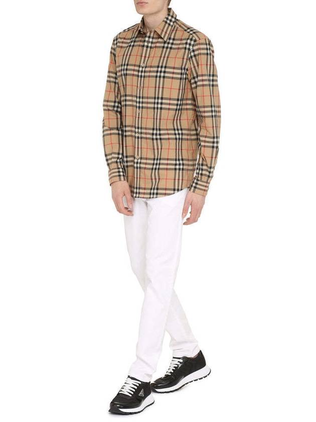 Check Cotton Poplin Shirt Archive Beige - BURBERRY - BALAAN 4