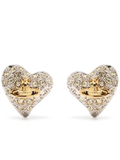 Women's Tiny Diamante Heart Earrings Silver - VIVIENNE WESTWOOD - BALAAN 2