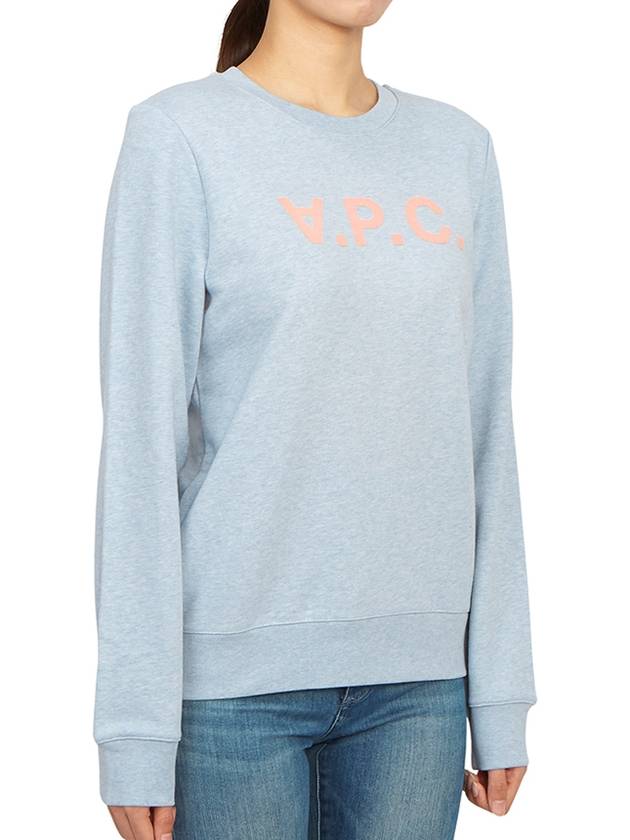 Viva Logo Cotton Sweatshirt Light Blue - A.P.C. - BALAAN 6