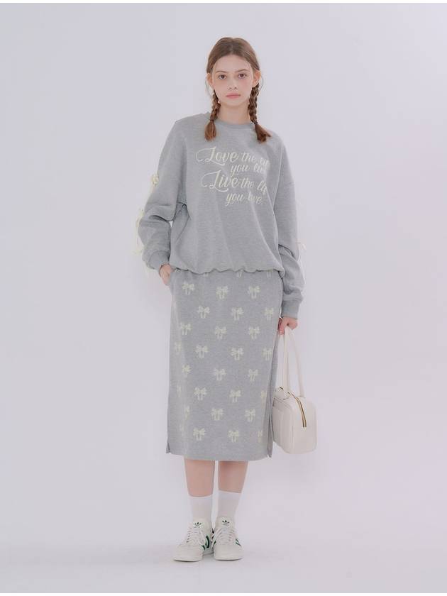 Ribbon Printing H Line Skirt Grey - METAPHER - BALAAN 3