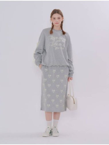 Ribbon Printing H Line Skirt Grey - METAPHER - BALAAN 1