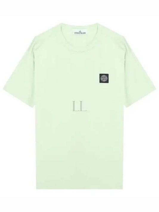 Logo Patch Cotton Short Sleeve T-Shirt Light Green - STONE ISLAND - BALAAN 2
