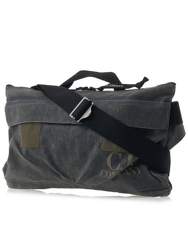 Logo Print Waxed Cross Bag Black - CP COMPANY - BALAAN 3