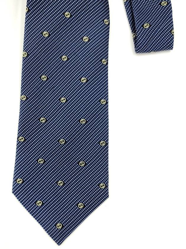 GG Dot Pattern Silk Tie Navy - GUCCI - BALAAN 7