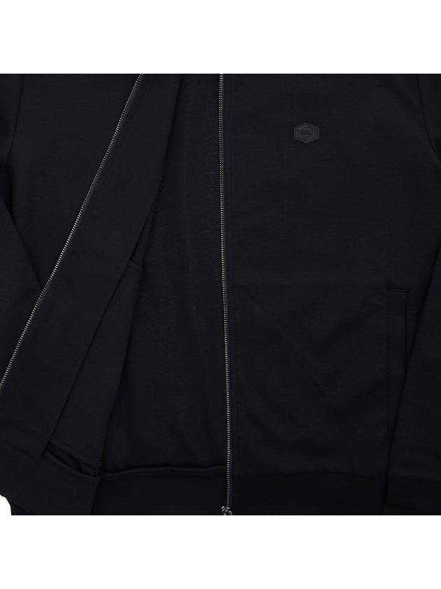 Men's Logo Hooded Zip-Up Black - EMPORIO ARMANI - BALAAN.