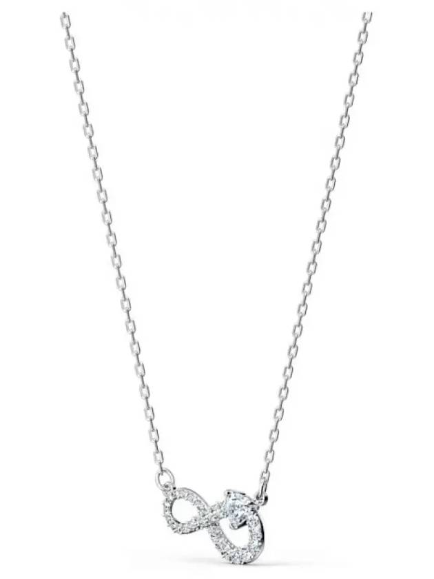 Hyperbola Infinity Crystal Pendant Necklace Silver - SWAROVSKI - BALAAN 4