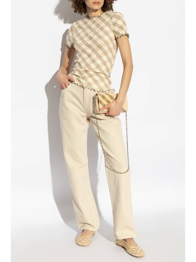 Burberry Top With Check Pattern, Women's, Beige - BURBERRY - BALAAN 2