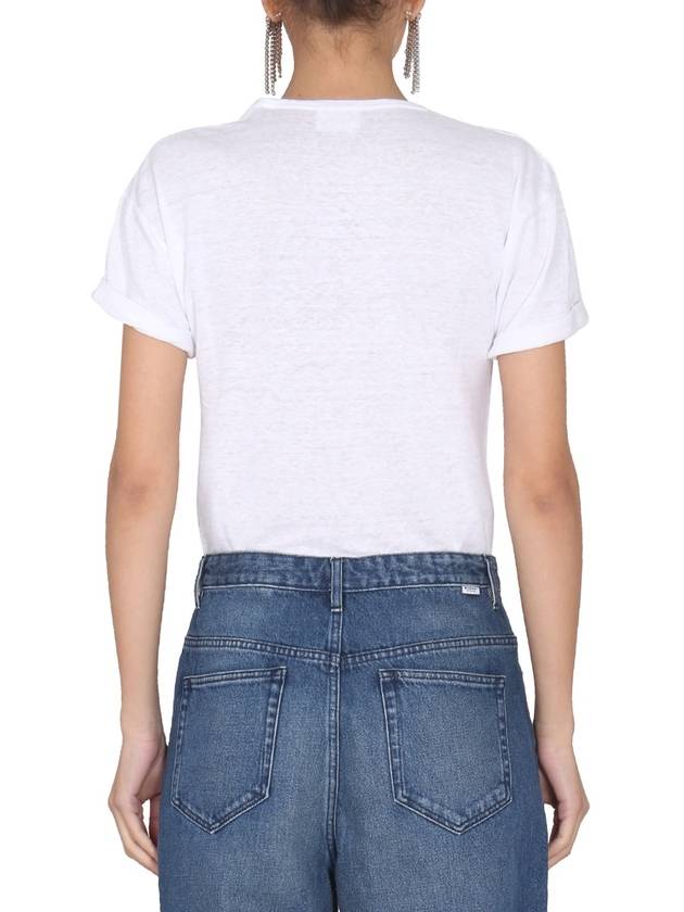 Koldi Linen Short Sleeve T-Shirt White - ISABEL MARANT ETOILE - BALAAN 6