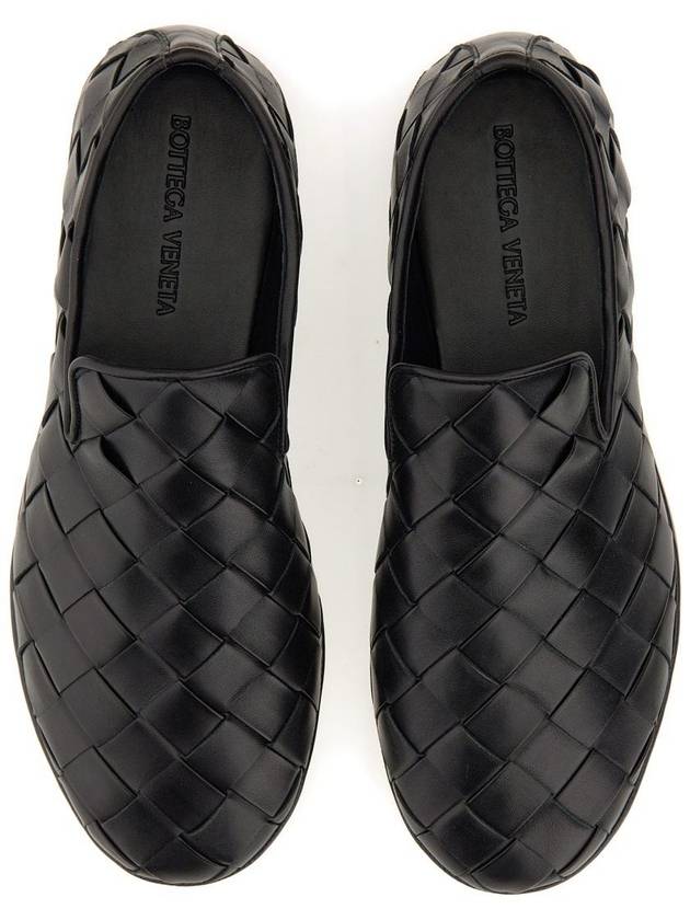 Intrecciato Leather Loafers Black - BOTTEGA VENETA - BALAAN 4