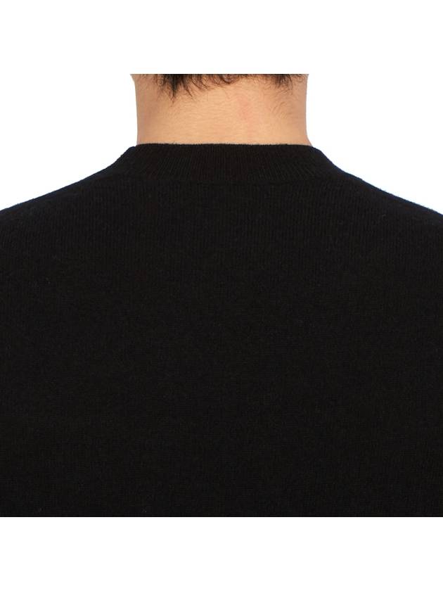 Face Patch Crew Neck Knit Top Black - ACNE STUDIOS - BALAAN 8