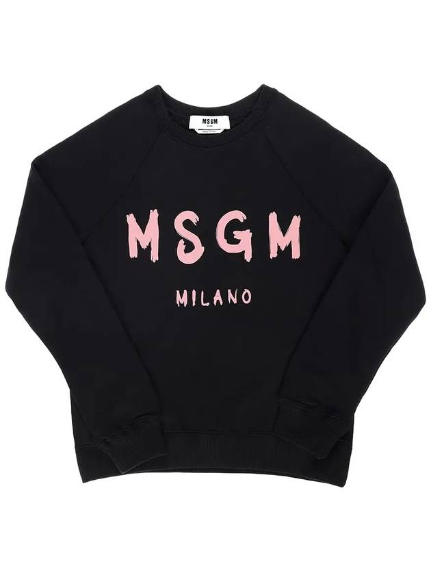 Logo Print Cotton Sweatshirt Black - MSGM - BALAAN 6