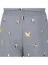 Bird Bee Embroidered Loopback Cotton Sweat Shorts Grey - THOM BROWNE - BALAAN 10