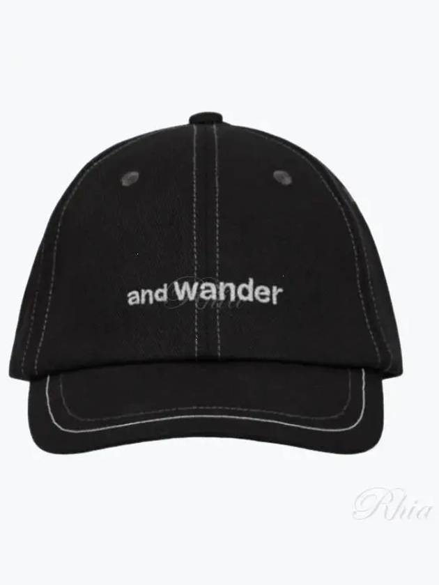 24 Cotton Twill Cap Black 5744986235 010 - AND WANDER - BALAAN 1