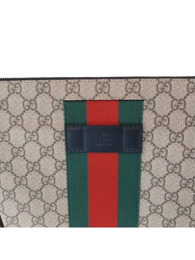 433665 GG Logo Supreme Canvas Web Tricolor Stitch Clutch Wrist Strap - GUCCI - BALAAN 3