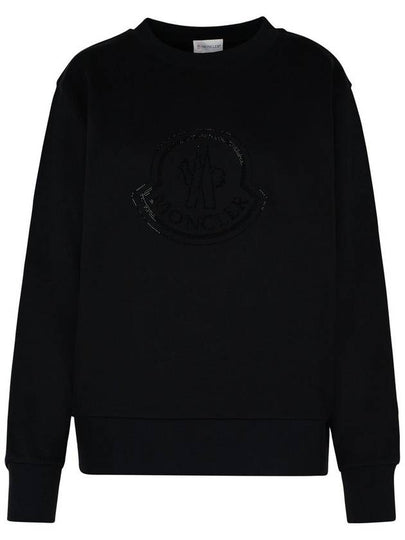 Crystal Logo Sweatshirt Black - MONCLER - BALAAN 2