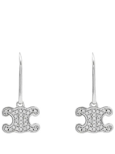 Triomphe Rhinestone Earrings Silver - CELINE - BALAAN 2