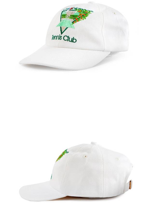 Tennis Club Logo Embroidered Cotton Ball Cap White - CASABLANCA - BALAAN 4