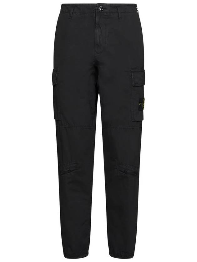 Old Effect Cotton Canvas Cargo Straight Pants - STONE ISLAND - BALAAN.