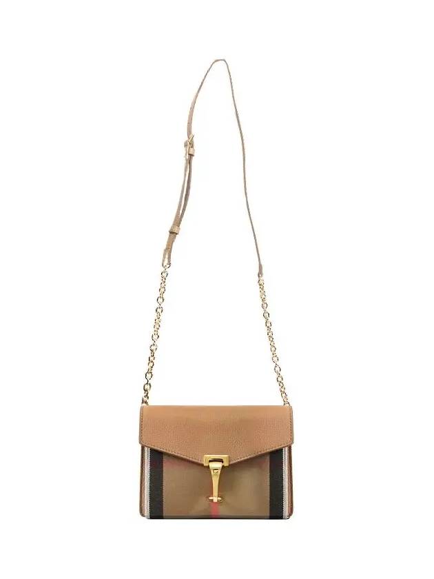 Women's Chain Check Leather Crossbag Brown - BURBERRY - BALAAN 7