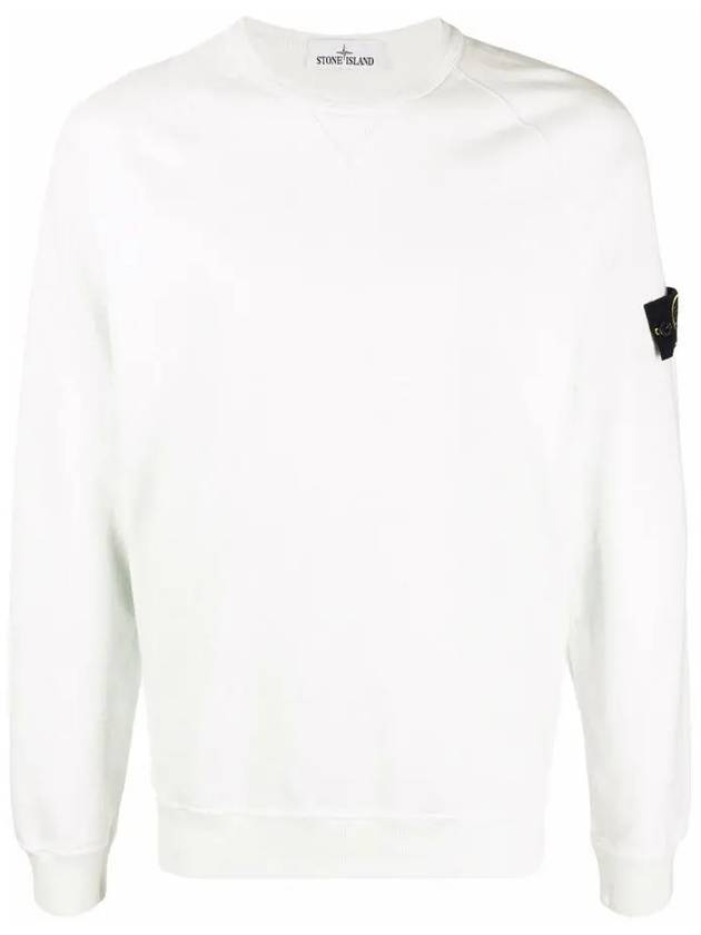 Garment Dyed Malfile Fleece Crewneck Sweatshirt White - STONE ISLAND - BALAAN 3