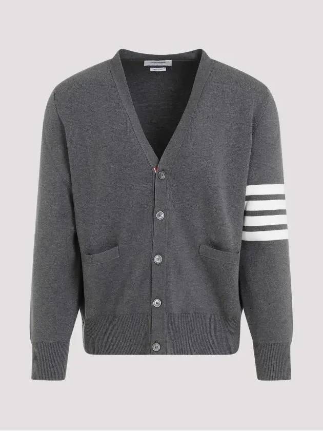 Milano Stitch 4-Bar Cardigan Medium Grey - THOM BROWNE - BALAAN 2