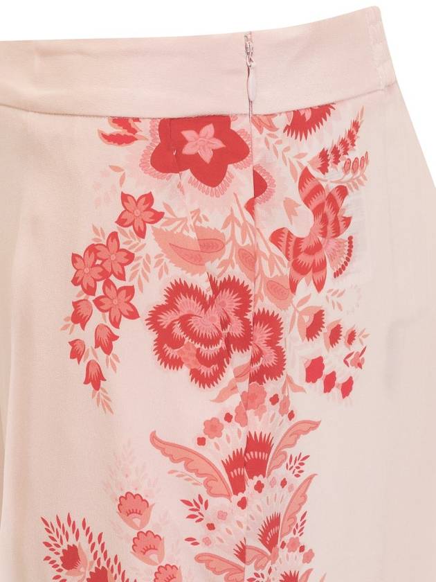 floral print silk straight pants pink - ETRO - BALAAN 5