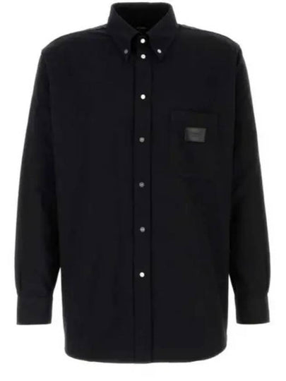 Men's Denim Long Sleeve Shirt Black - FENDI - BALAAN 2