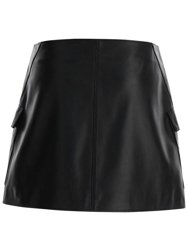 Black Wallet Skirt With Pockets In Leather Woman - ARMA - BALAAN 1