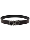 Gancini Reversible Adjustable Leather Belt Black Dark Brown - SALVATORE FERRAGAMO - BALAAN 3