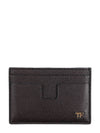 TF Logo Grain Leather Small Card Wallet Brown - TOM FORD - BALAAN 2