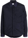 Chrome R Over Long Sleeve Shirt Navy - CP COMPANY - BALAAN.