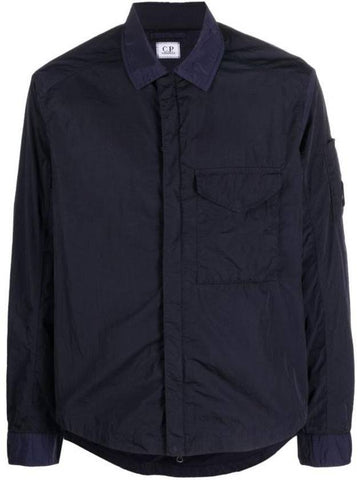 Men's Chrome R Over Shirt Zip Up Jacket Navy - CP COMPANY - BALAAN 1