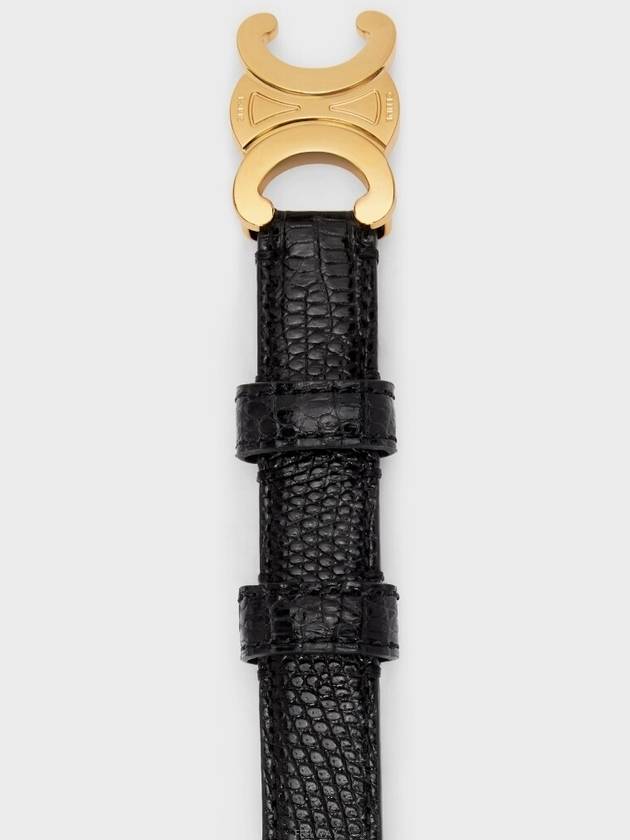 Small Lizard Triomphe Belt Black - CELINE - BALAAN 4