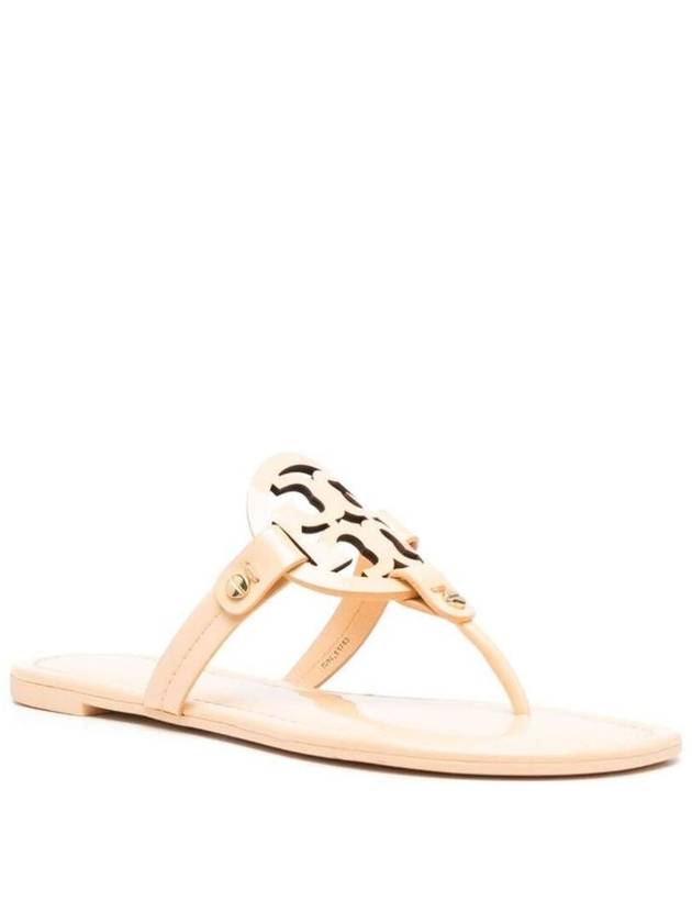 'Miller' Beige Thong Sandal With Tonal Logo In Leather Woman - TORY BURCH - BALAAN 2