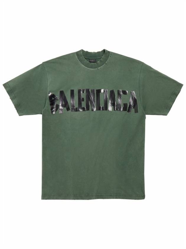 Tape Type Short Sleeve T-Shirt Green - BALENCIAGA - BALAAN 7