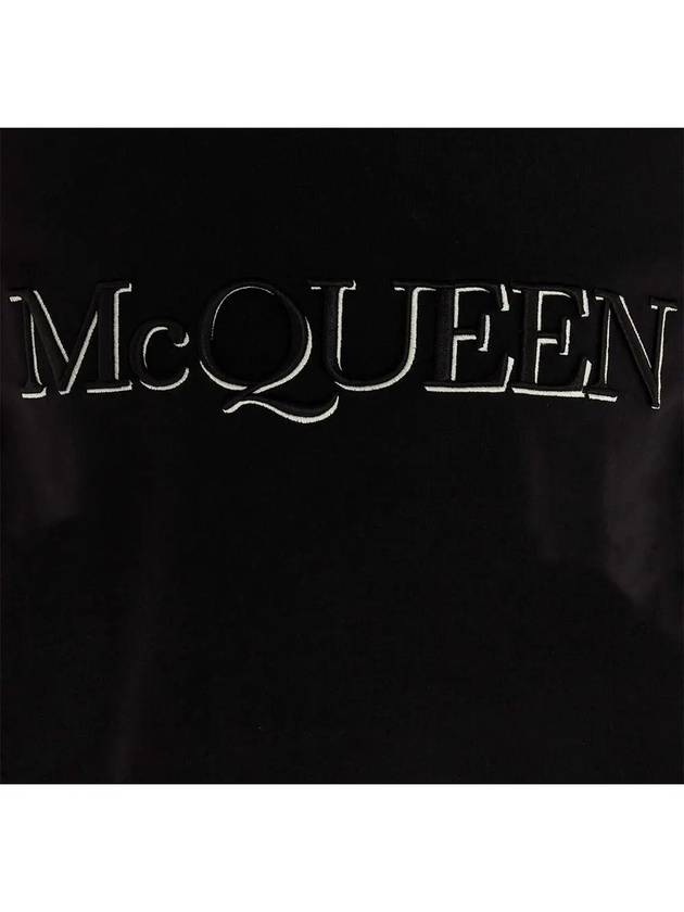 Embroidered Logo Short Sleeve T-Shirt Black - ALEXANDER MCQUEEN - BALAAN 6