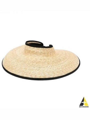 Borsalino Women s Trimmed Sun Visor Hat Natural 233062 - BORSALINO - BALAAN 1