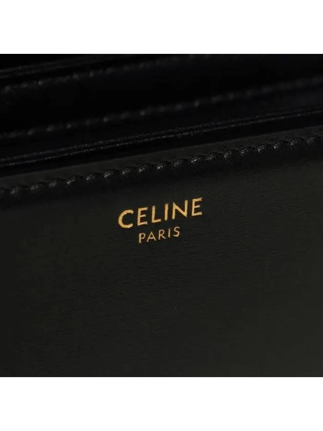 Teen Triomphe Shiny Calfskin Cross Bag Black - CELINE - BALAAN 9