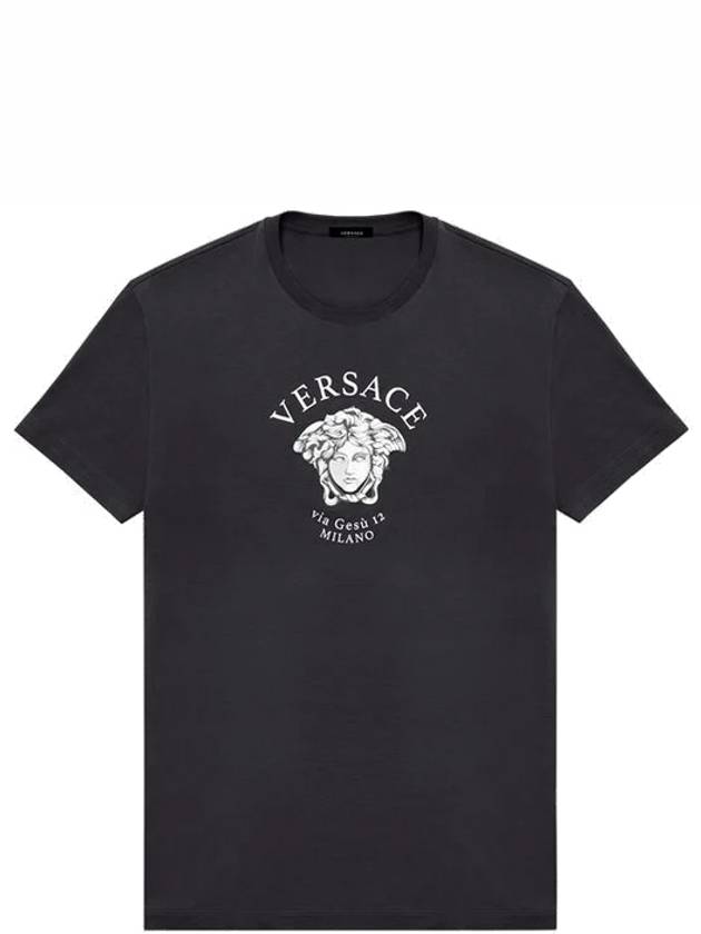 Men's Medusa Logo Printing Short Sleeve T-Shirt Black - VERSACE - BALAAN 2