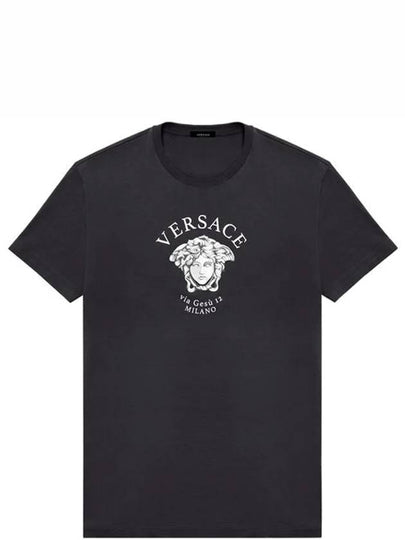 Men's Medusa Logo Printing Short Sleeve T-Shirt Black - VERSACE - BALAAN 2