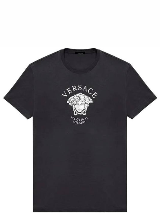 Men's Medusa Logo Printing Short Sleeve T-Shirt Black - VERSACE - BALAAN 2