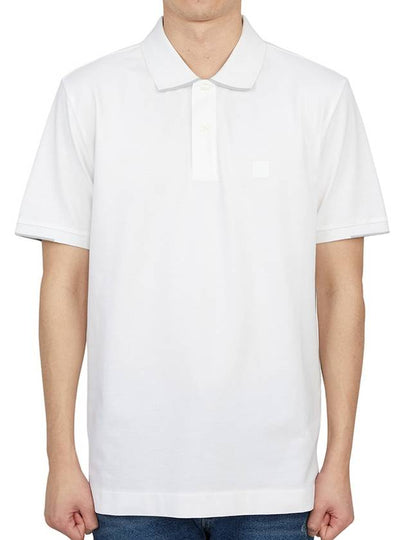 Metropolis Logo Badge Striped Polo Shirt White - CP COMPANY - BALAAN 2