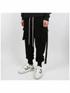 Mastodon Cut Cargo Pocket Cotton Track Pants Black - RICK OWENS - BALAAN 3