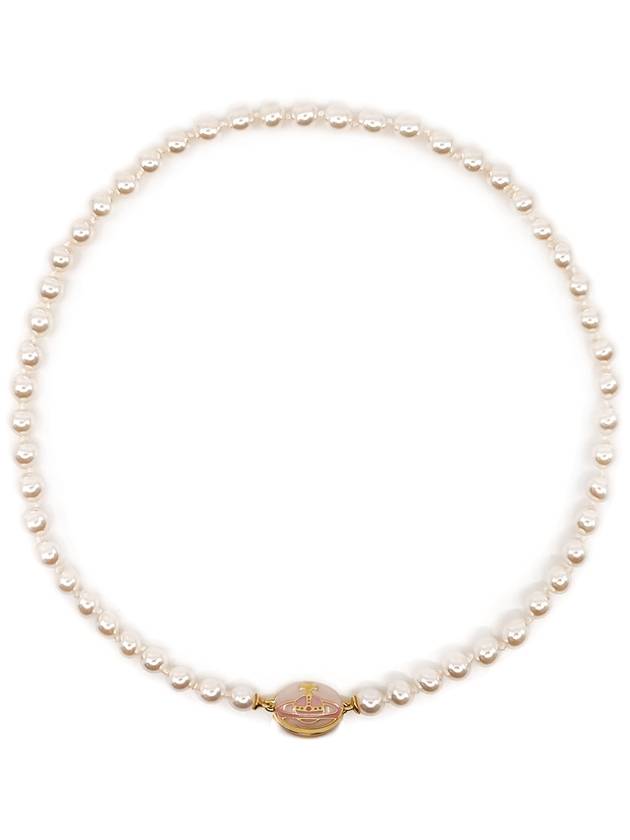 Loelia Pendant Pearl Necklace White Pink - VIVIENNE WESTWOOD - BALAAN 2