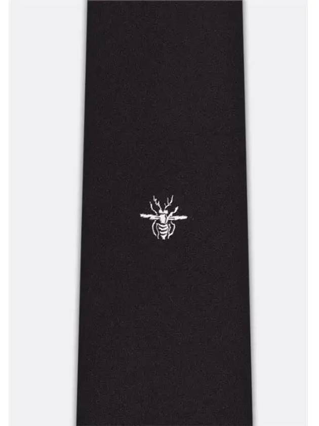 Bee Motif Silk Tie Black - DIOR - BALAAN 3