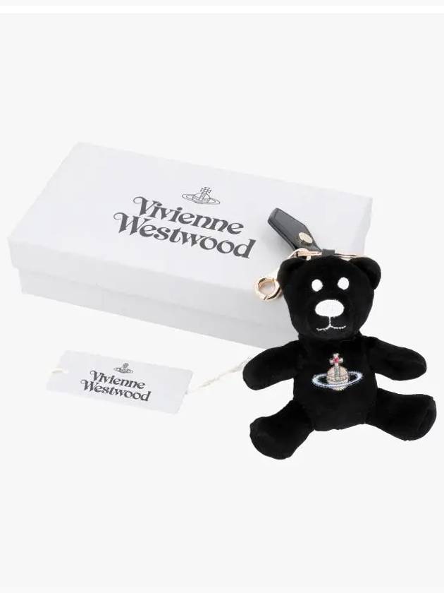 Embroidered Logo Teddy Bear Keyring Black - VIVIENNE WESTWOOD - BALAAN 4